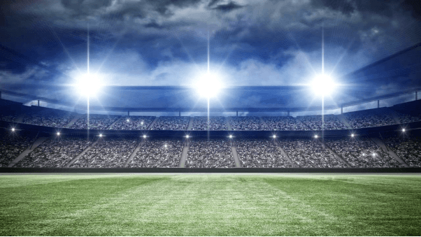 What type of lights are used in stadiums?